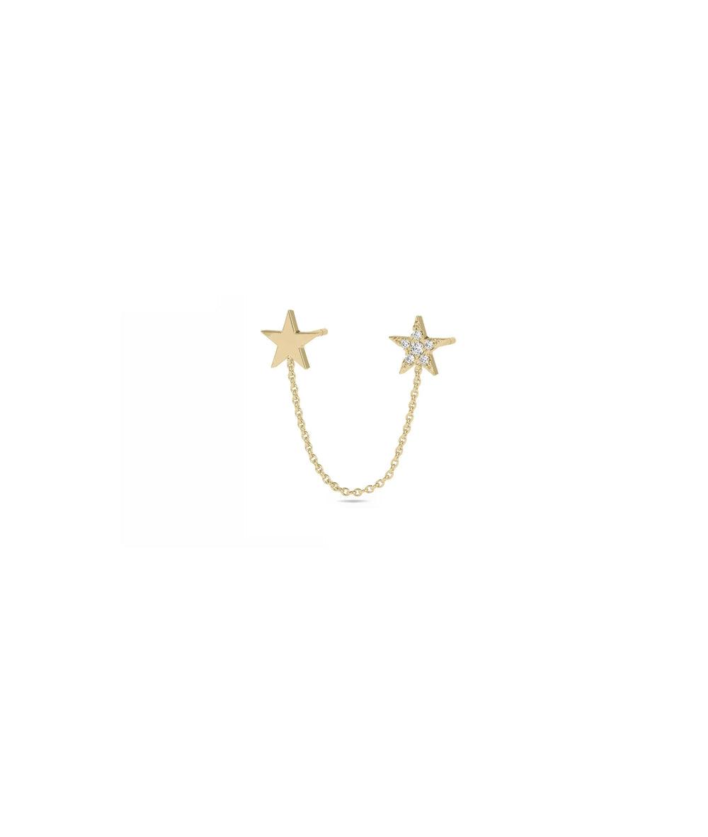 Diamond Star 2 Piercing Earring - 79e | Everyday 14K Gold Jewelry