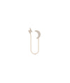 Lightening and Moon 2 Piercing Earring with Cable Chain - 79e | Everyday 14K Gold Jewelry