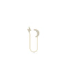 Lightening and Moon 2 Piercing Earring with Cable Chain - 79e | Everyday 14K Gold Jewelry