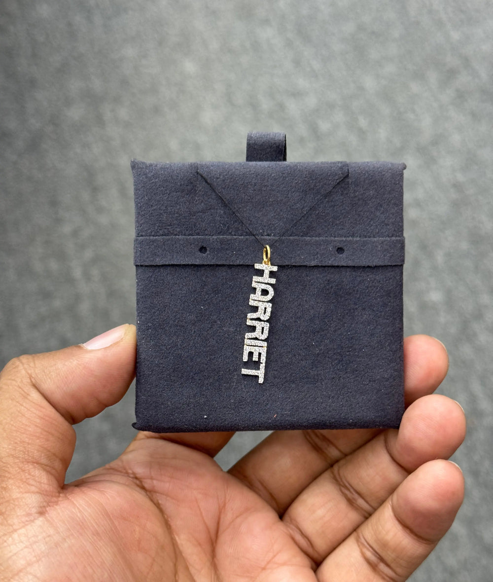 Diamond Pave Name Charm - 79e | Everyday 14K Gold Jewelry