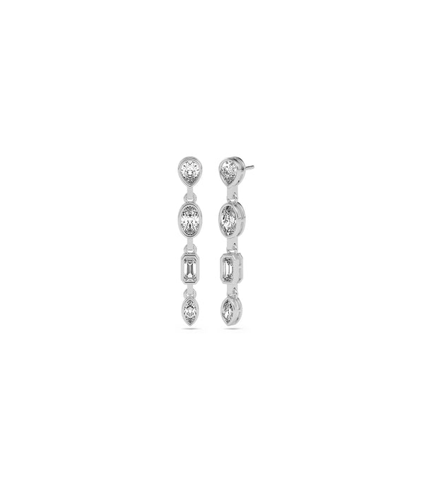 Diamond Solitaire Dangle Stud Earring - 79e | Everyday 14K Gold Jewelry alternate view