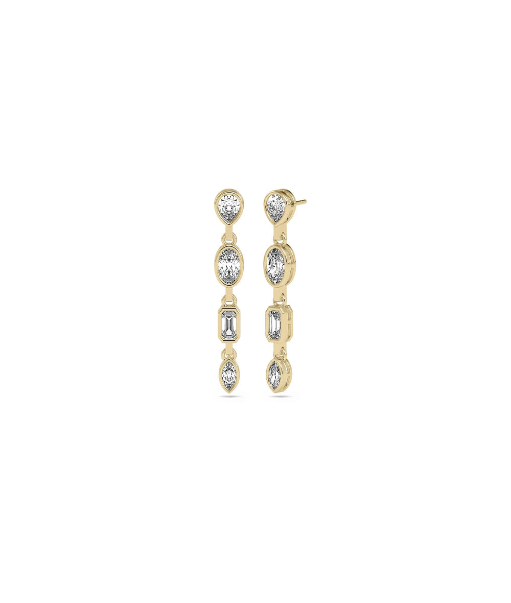 Diamond Solitaire Dangle Stud Earring - 79e | Everyday 14K Gold Jewelry