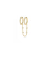 Diamond Hoop with Diamond Station Chain - 79e | Everyday 14K Gold Jewelry
