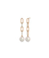 Diamond Paper Clip Earrings with Pear - 79e | Everyday 14K Gold Jewelry