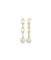 Diamond Paper Clip Earrings with Pear - 79e | Everyday 14K Gold Jewelry