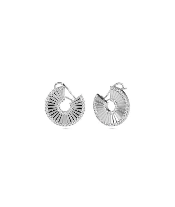 Diamond and Gold Fan Stud Earring - 79e | Everyday 14K Gold Jewelry alternate view