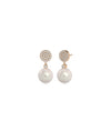 Diamond Pave Disc with Pearl Drop Earring - 79e | Everyday 14K Gold Jewelry