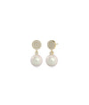 Diamond Pave Disc with Pearl Drop Earring - 79e | Everyday 14K Gold Jewelry