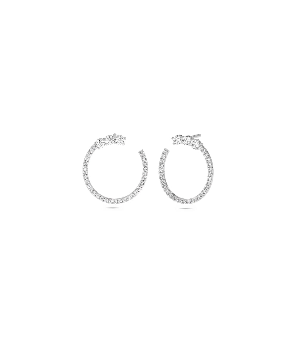 Diamond Circle Earrings - 79e | Everyday 14K Gold Jewelry