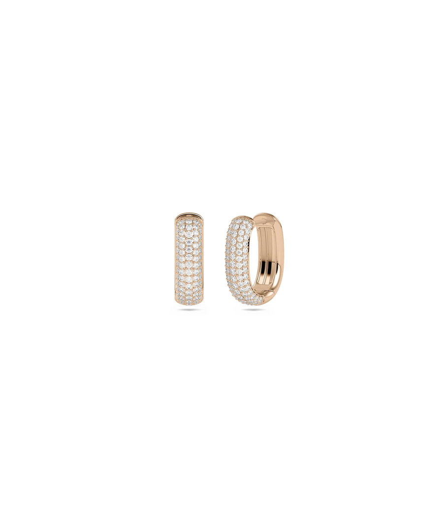 5 Row Diamond Pave Hoop Earring - 79e | Everyday 14K Gold Jewelry
