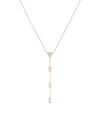 Diamond Pave Initial Dangle Necklace in rose gold romantic styling