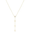 Diamond Pave with Gold Initial Dangle Necklace in yellow gold vertical design
