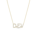 Pave Diamond Initials & Birthstone Necklace