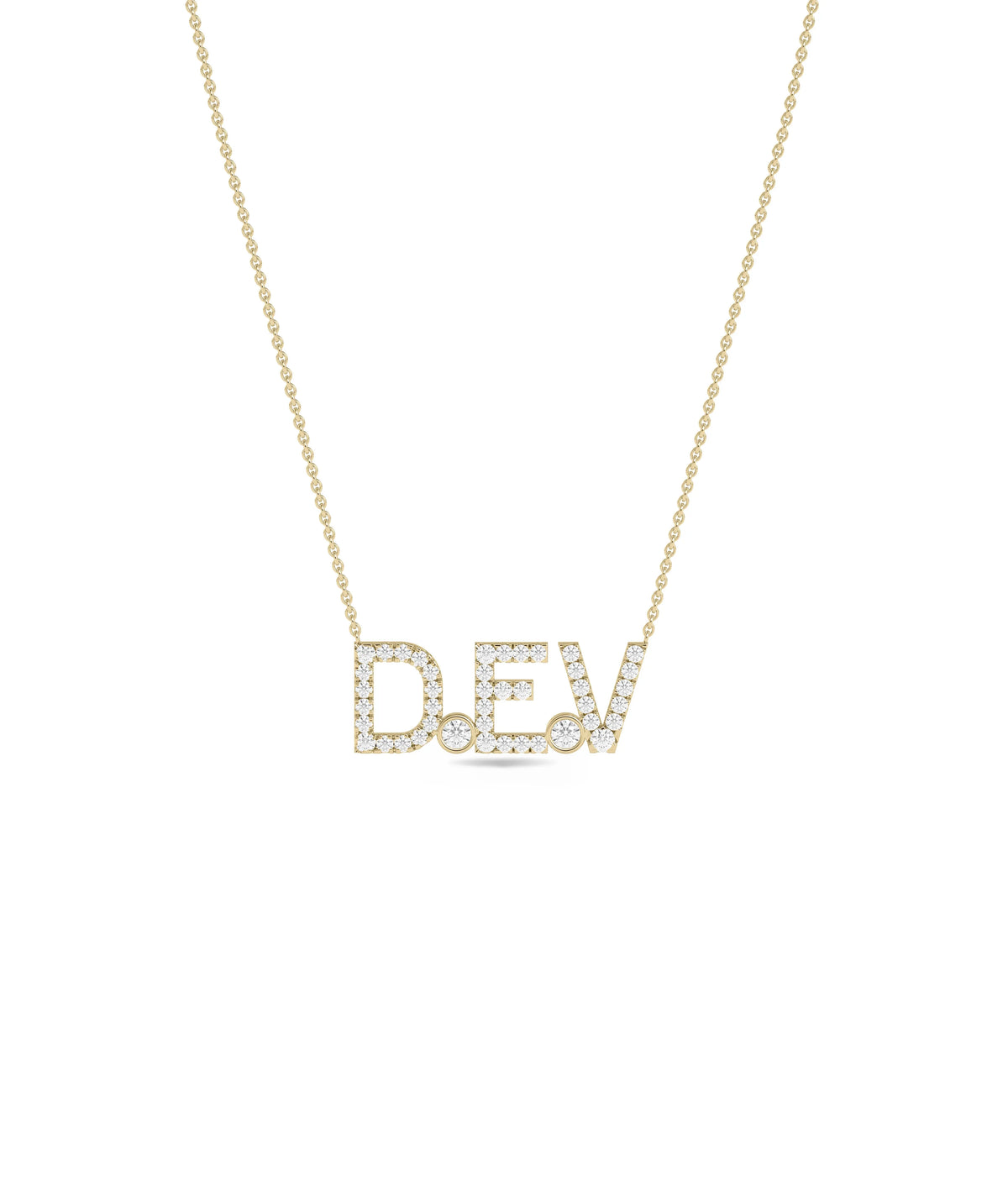 Diamond Pave Initials and Birthstone Necklace - 79e | Everyday 14K Gold Jewelry