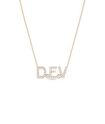 Diamond Pave Initials and Birthstone Necklace - 79e | Everyday 14K Gold Jewelry