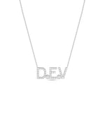 Diamond Pave Initials and Birthstone Necklace - 79e | Everyday 14K Gold Jewelry