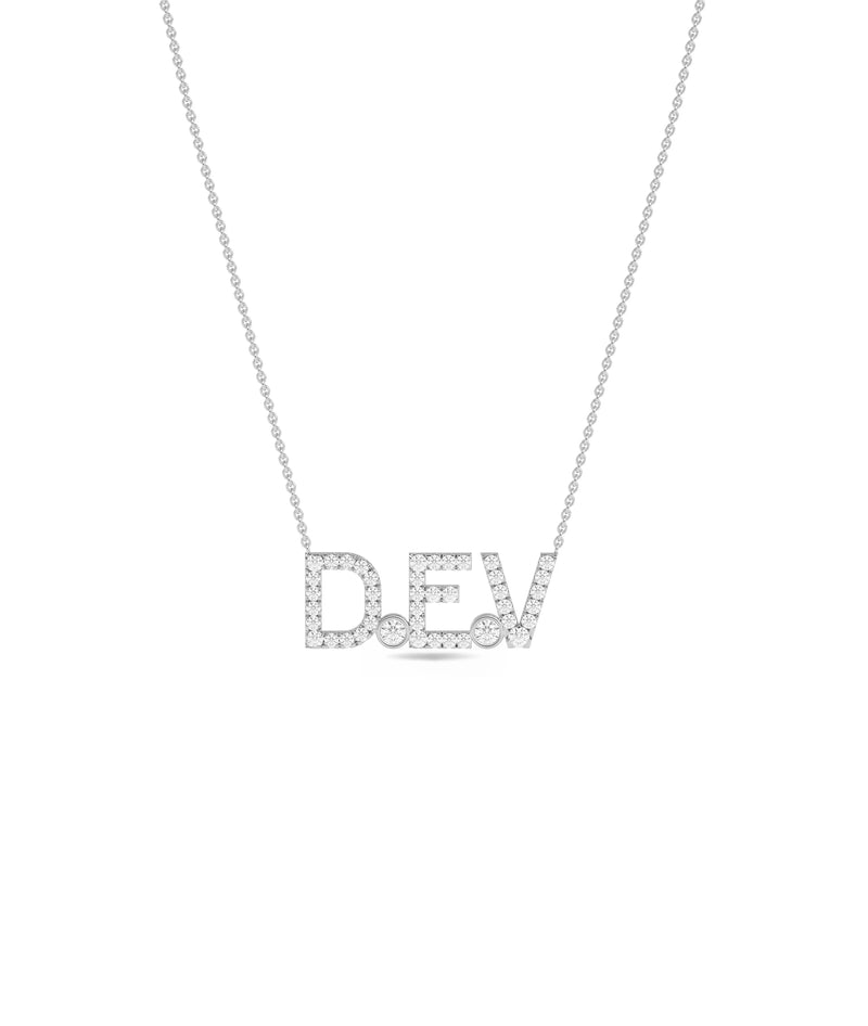 Diamond Pave Initials and Birthstone Necklace - 79e | Everyday 14K Gold Jewelry