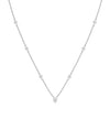 Diamond Bezel Set Station Necklace - 79e | Everyday 14K Gold Jewelry