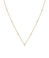 Diamond Bezel Set Station Necklace - 79e | Everyday 14K Gold Jewelry