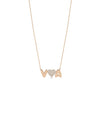 Custom Initial and Diamond Heart Necklace in rose gold romantic