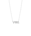 Custom Initial and Diamond Heart Necklace in white gold elegance