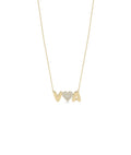 Custom Gold Initial & Pave Diamond Heart Necklace