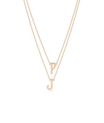 Rose gold Gold 2 Initial Layered Necklace with customized two-letter design