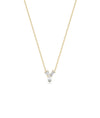 3 Stone Diamond Solitaire Necklace in yellow gold trilogy design