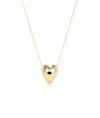 Gold Bubble Heart Necklace in yellow gold with textured bubble heart pendant