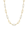 Pave Diamond Paper Clip Necklace