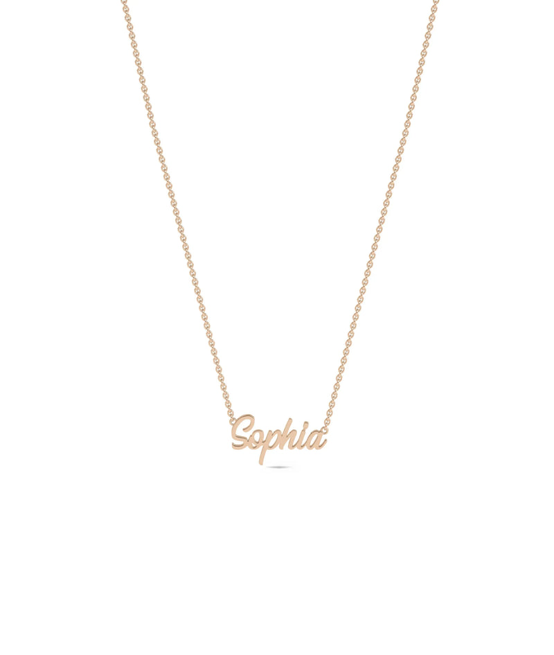 Rose gold Custom Gold Name Necklace with personalized script lettering