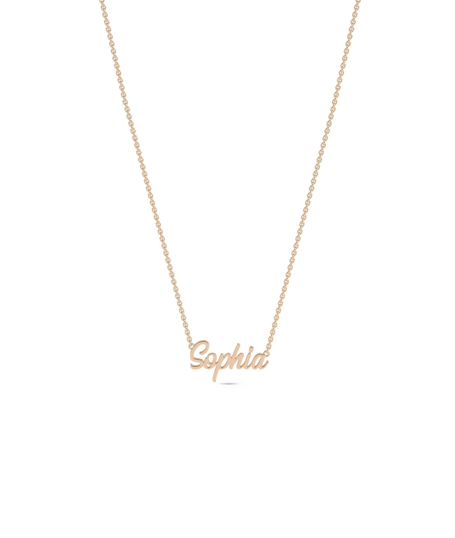 Rose gold Custom Gold Name Necklace with personalized script lettering