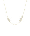Custom Diamond Pave 2 Name Station Necklace in yellow gold dual names