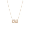 Diamond and Fluted Outline Custom Name Necklace in rose gold