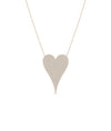 Diamond Pave Elongated Heart Necklace in rose gold romantic styling