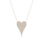 Diamond Pave Elongated Heart Necklace in rose gold romantic styling