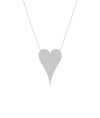 Diamond Pave Elongated Heart Necklace in white gold brilliant sparkle