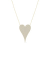 Diamond Pave Elongated Heart Necklace in yellow gold with 1.70 carats