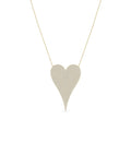 Diamond Pave Elongated Heart Necklace Romantic Statement