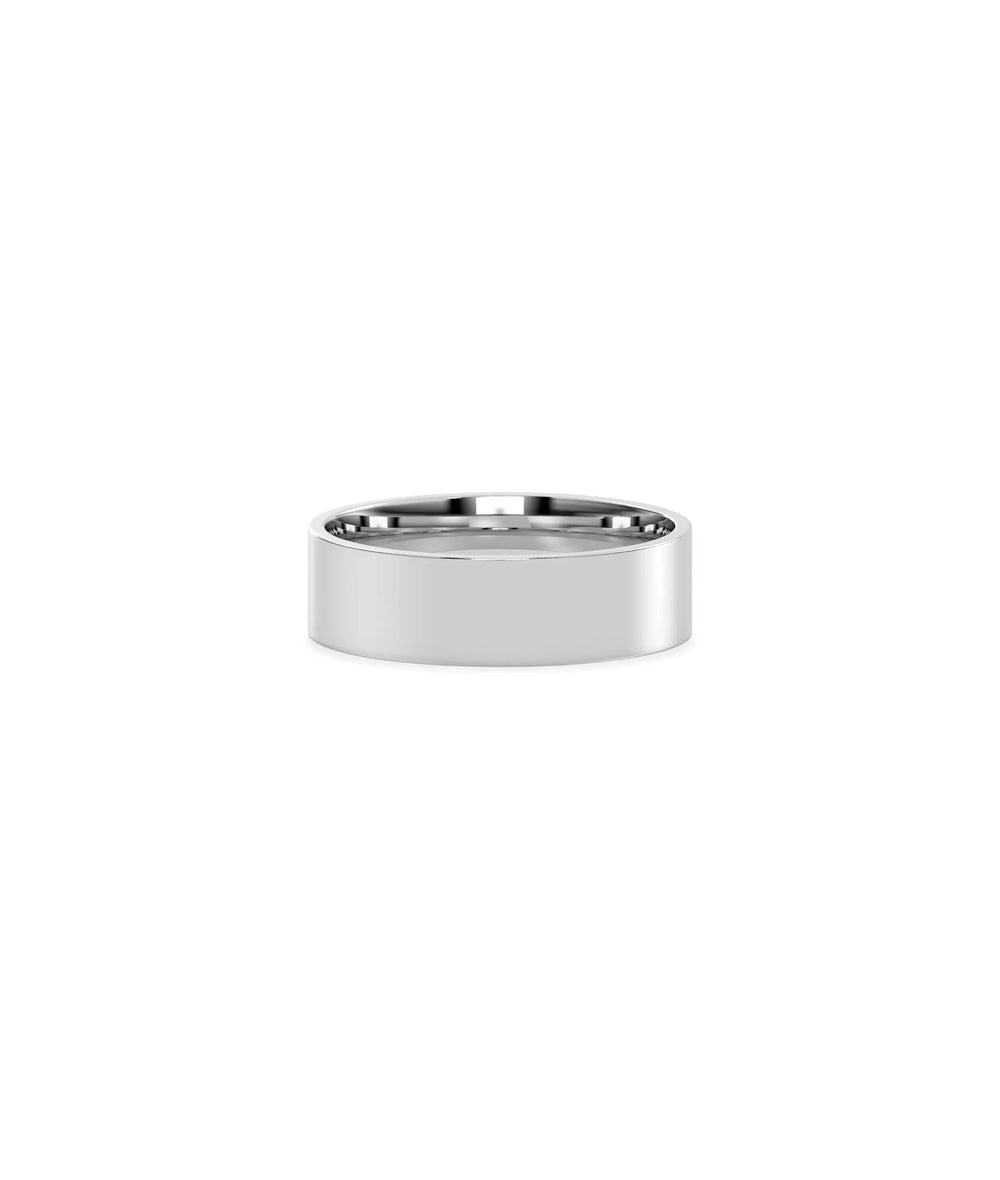 Flat Wedding Band Ring white gold with simple yet beautiful classic styling