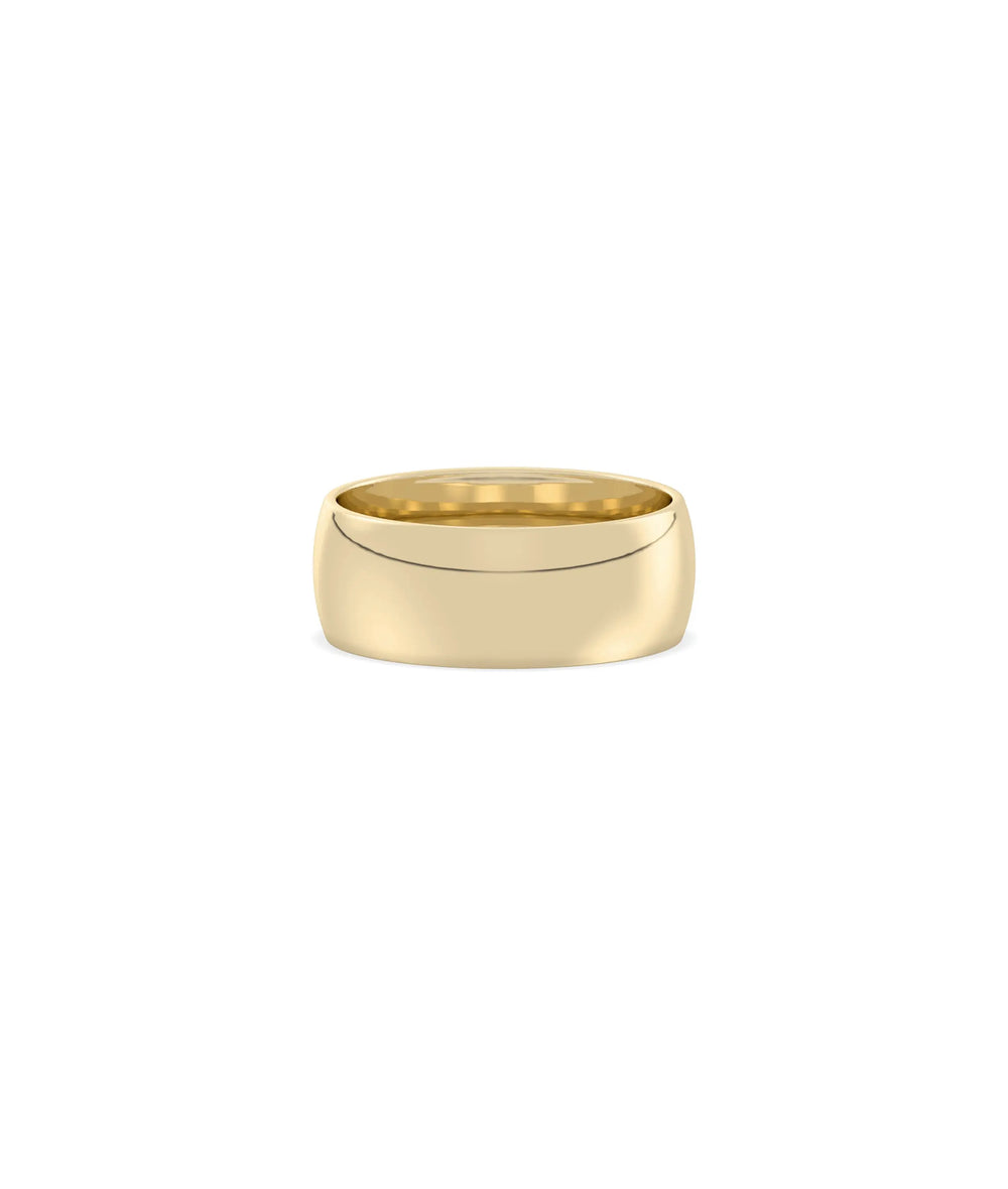 Curve Dome Band Ring in yellow gold with classic domed profile and comfort fit