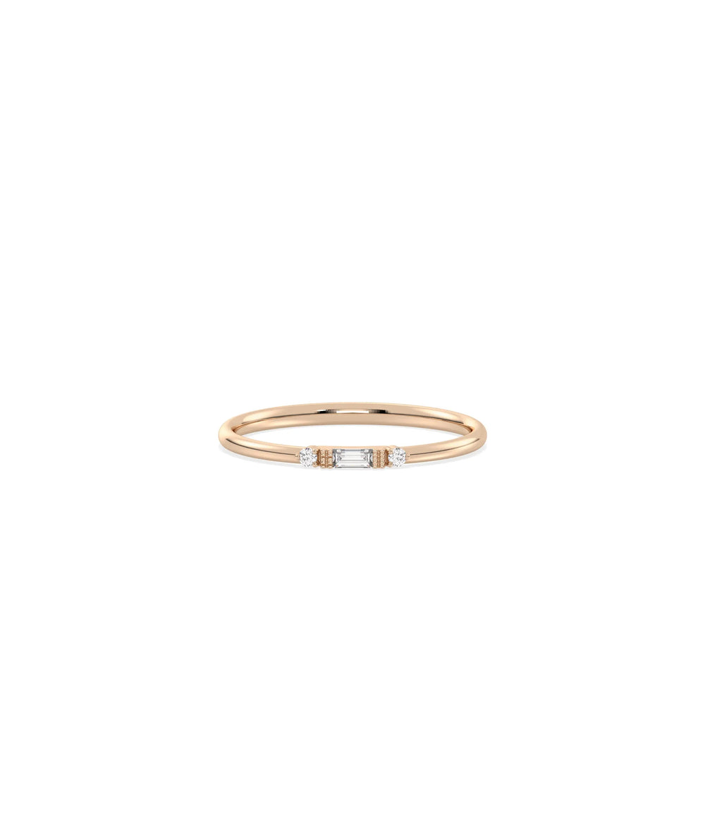 Baguette and Accent Diamond Ring - 79e | Everyday 14K Gold Jewelry