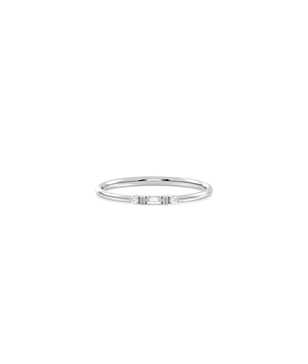 Baguette and Accent Diamond Ring - 79e | Everyday 14K Gold Jewelry