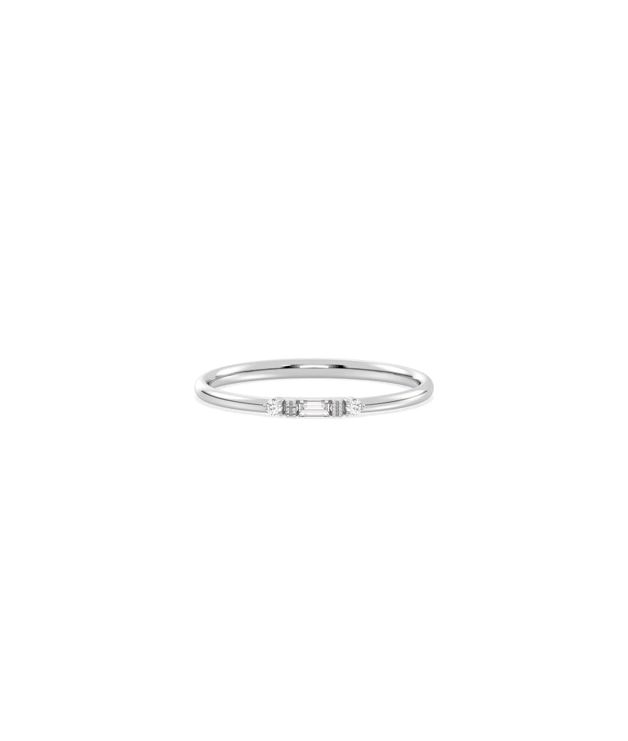Baguette and Accent Diamond Ring - 79e | Everyday 14K Gold Jewelry