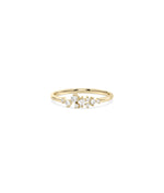Diamond Cluster Band Ring in yellow gold with sparkling diamond cluster formations