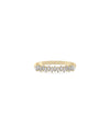 Diamond Baguette Band Ring in yellow gold with row of rectangular baguette diamonds