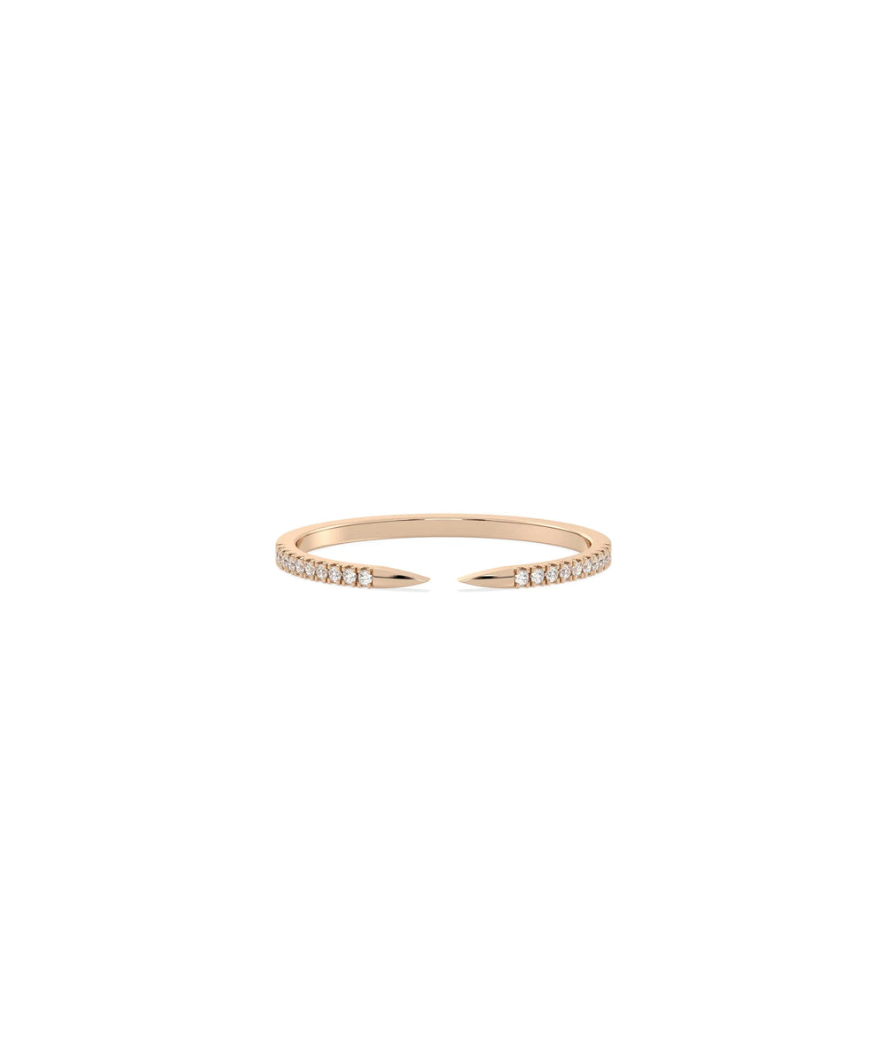Rose gold Diamond Split Pave Band Ring with architectural split band and diamonds