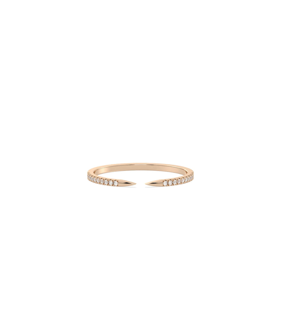 Rose gold Diamond Split Pave Band Ring with architectural split band and diamonds