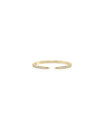 Diamond Split Pave Band Ring in yellow gold with pave diamonds on split band