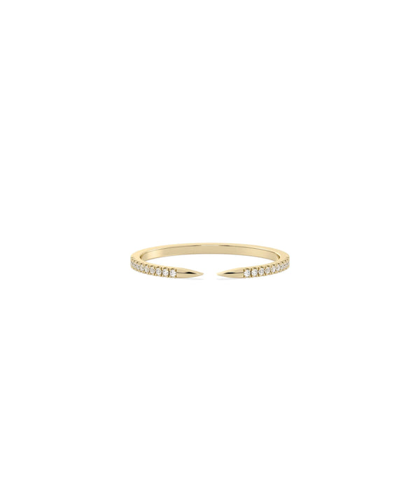 Diamond Split Pave Band Ring in yellow gold with pave diamonds on split band